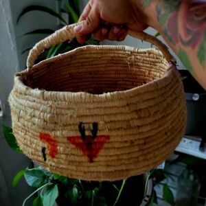 Handwoven Basket with Handle